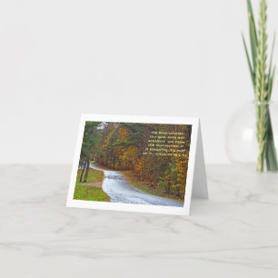 Meandering Road Through Woods In Autumn Card