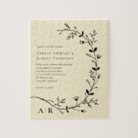 Meandering Vine Scroll Modern Wedding Invitation