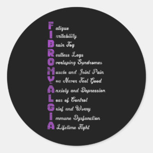 Meaning Chronic Pain Fibro Fibromyositis Grunge Classic Round Sticker