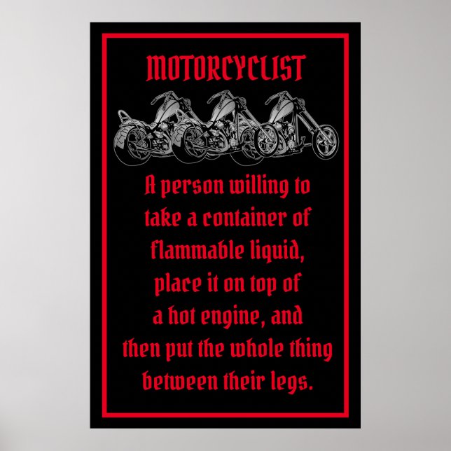 Meaning Of A Motorcyclist   Poster (Front)