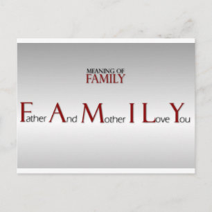Meaning of Family Inspirational Postcard