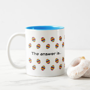 Meaning of life 42 easter eggs Two-Tone coffee mug