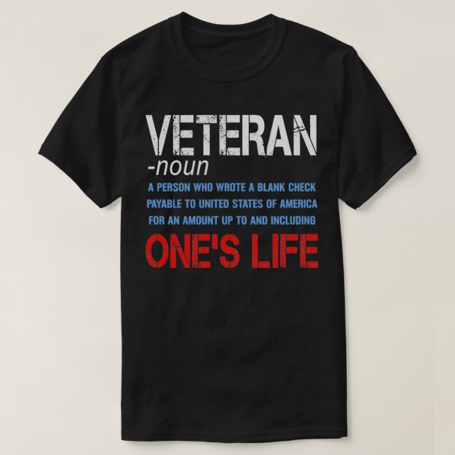 Meaning of Veteran T-Shirt (Design Front)