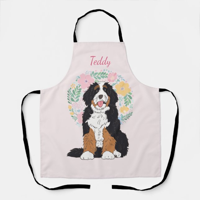 Meaningful Dog Gift: Custom Bernedoodle Name Apron (Front)
