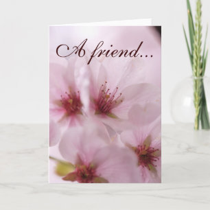 Meaningful Pink Sakura Flower Friendship Card