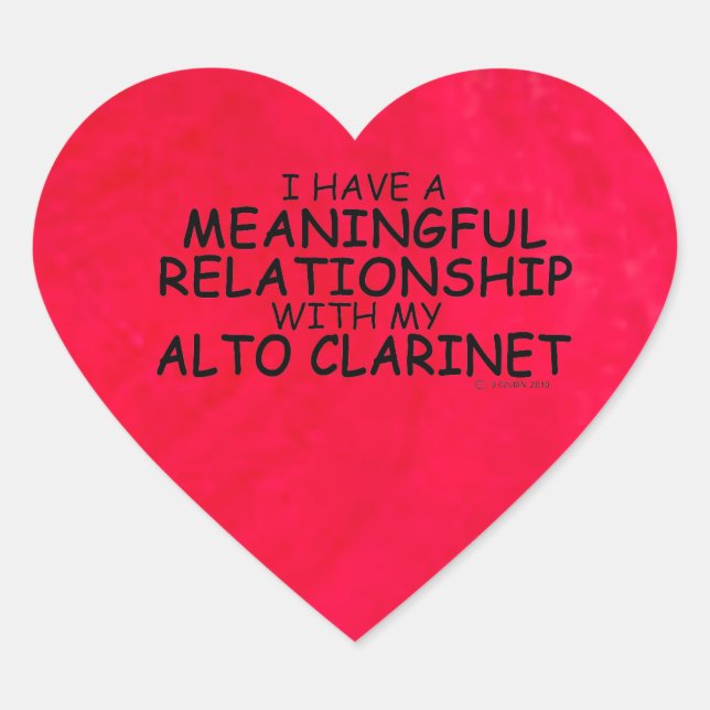 Meaningful Relationship Alto Clarinet Heart Sticke Heart Sticker (Front)