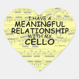 Meaningful Relationship Cello Heart Sticker