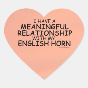 Meaningful Relationship English Horn Heart Sticker