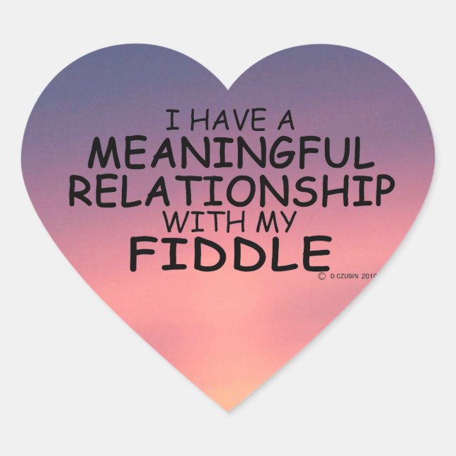 Meaningful Relationship Fiddle Heart Sticker (Front)