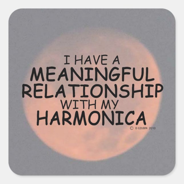 Meaningful Relationship Harmonica Square Sticker (Front)