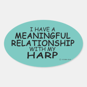 Meaningful Relationship Harp Oval Sticker