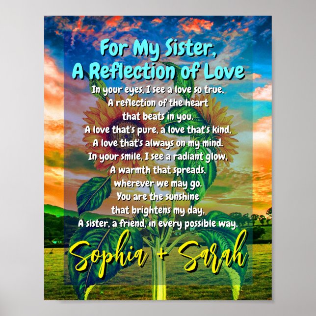 Meaningful Sister Gift: A Poem from the Heart Love Poster (Front)