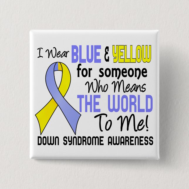 Means The World To Me 2 Down Syndrome 15 Cm Square Badge (Front)
