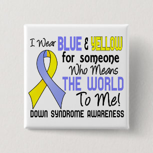 Means The World To Me 2 Down Syndrome 15 Cm Square Badge