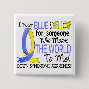 Means The World To Me Down Syndrome 15 Cm Square Badge