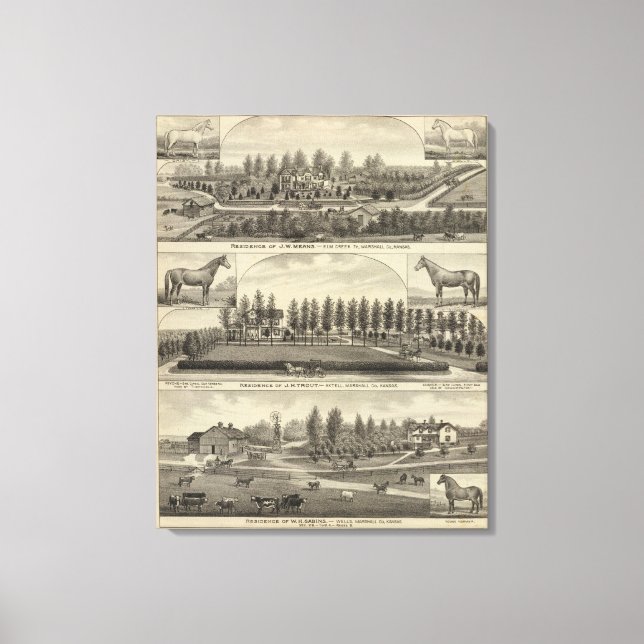 Means, Trout and Sabins in Kansas Canvas Print (Front)