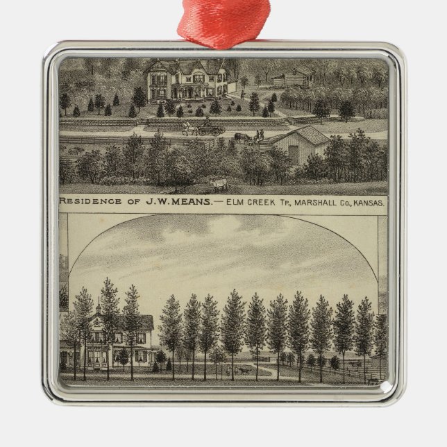 Means, Trout and Sabins in Kansas Metal Tree Decoration (Front)