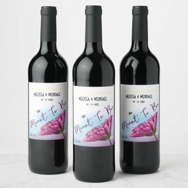Meant To Be Floral Wine Label (Bottles)