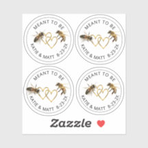 Meant to Be Mini Honey Jar Bee Labels Wedding