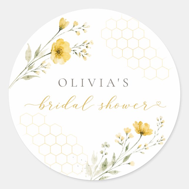 Meant to Bee Bridal Shower Classic Round Sticker (Front)