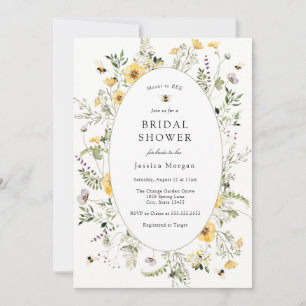 Meant to Bee Bridal Shower   Floral Garden  Invitation