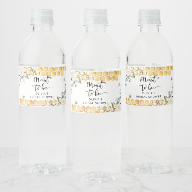Meant to bee bridal shower water bottle label (Bottles)