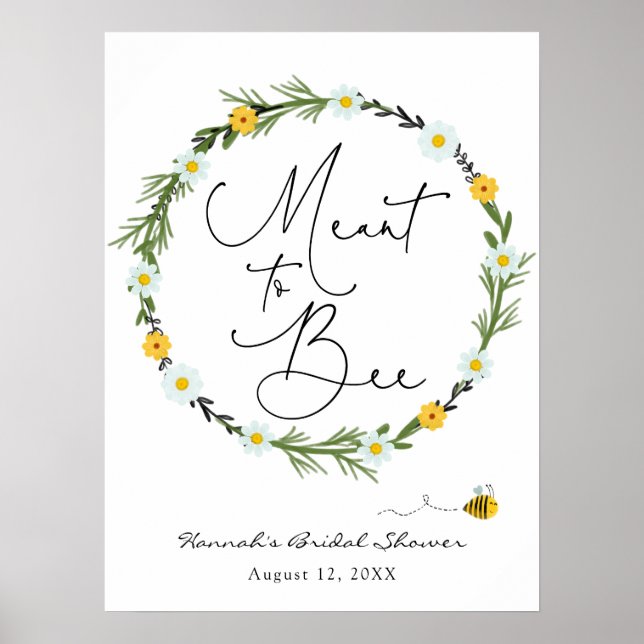 Meant to Bee Bridal Shower Welcome Sign (Front)