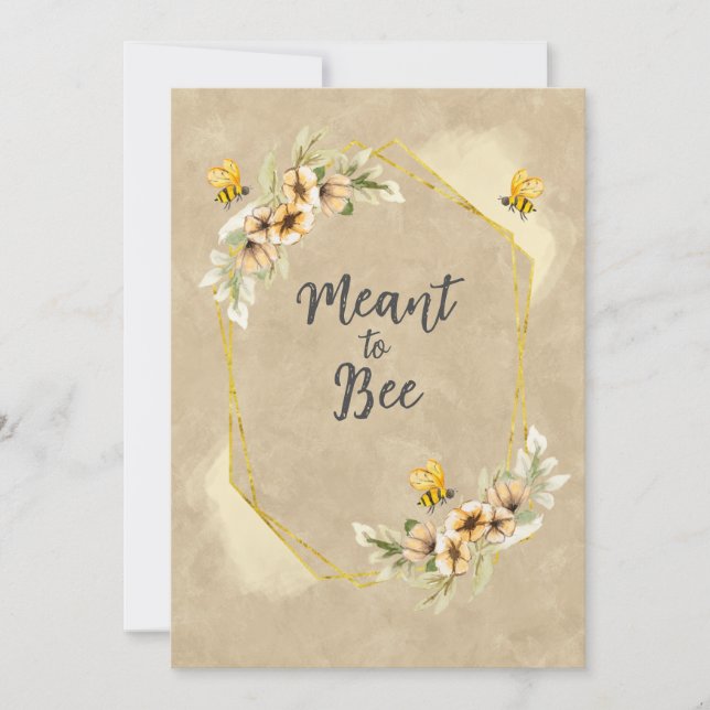Meant to Bee Cute Affordable Wedding Invitation (Front)