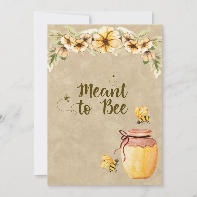 Meant to Bee Cute Affordable Wedding Invitation (Front)