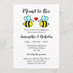 Meant to Bee - Engagement Dinner Invitation