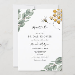 Meant to Bee Eucalyptus Bridal Shower Invitation