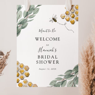 Meant to Bee Eucalyptus Bridal Shower Welcome Poster