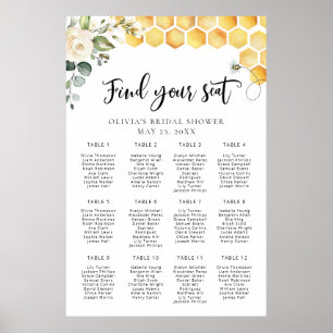 Meant to Bee Floral wedding seating chart