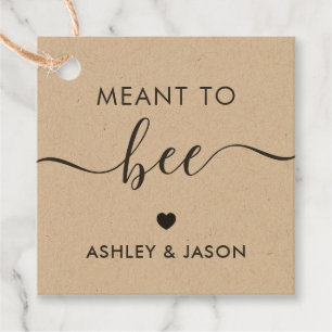 Meant to Bee Honey Gift Tag, Wedding Tag, Kraft Favour Tags