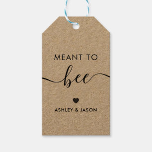 Meant to Bee Honey Gift Tag, Wedding Tag, Kraft Gift Tags
