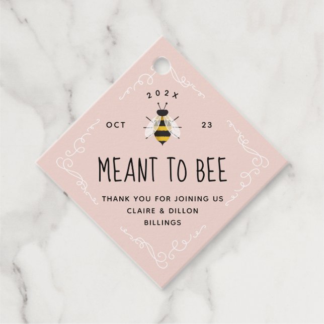 Meant to Bee Honey Wedding Favour Tag (Front)