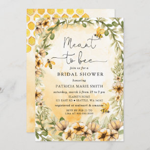 Meant To Bee Honeybee Floral Bridal Shower Invitation