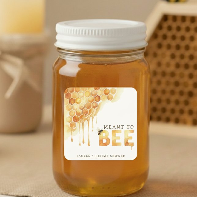 Meant to Bee Honeycomb Watercolor Bridal Shower Square Sticker (Meant to Bee Honeycomb Watercolor Bridal Shower Square Sticker
)