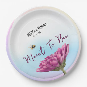 Meant To Bee Mauve Floral Paper Plate