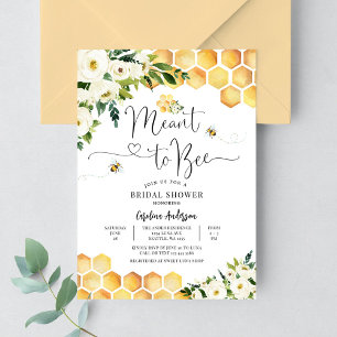 Meant to Bee Rustic Bridal Wedding Couple Shower Invitation