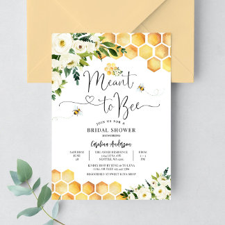 Meant to Bee Rustic Bridal Wedding Couple Shower Invitation
