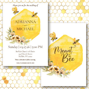 Meant to Bee Rustic Wedding Invitation