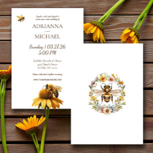 Meant to Bee Rustic Wedding Invitation
