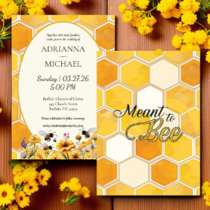 Meant to Bee Rustic Wedding Invitation
