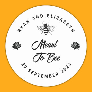 Meant To Bee Wedding Honey Favour Classic Round Sticker