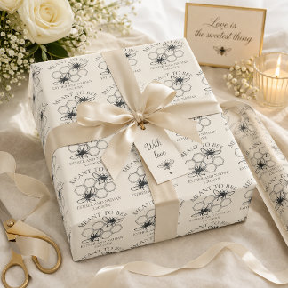 Meant to Bee Wedding Wrapping Paper
