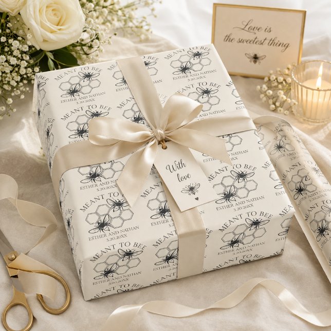 Meant to Bee Wedding Wrapping Paper (Creator Uploaded)