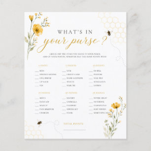 Meant to Bee What’s In Your Purse Bridal Game