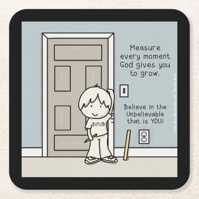 Measurable Moments Square Paper Coaster (Front)