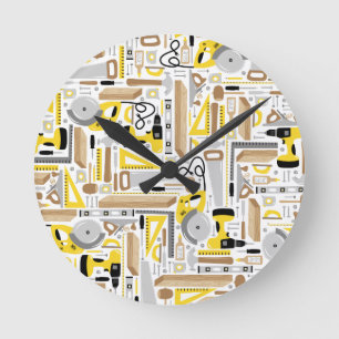 Measure Twice, Cut Once Round Clock